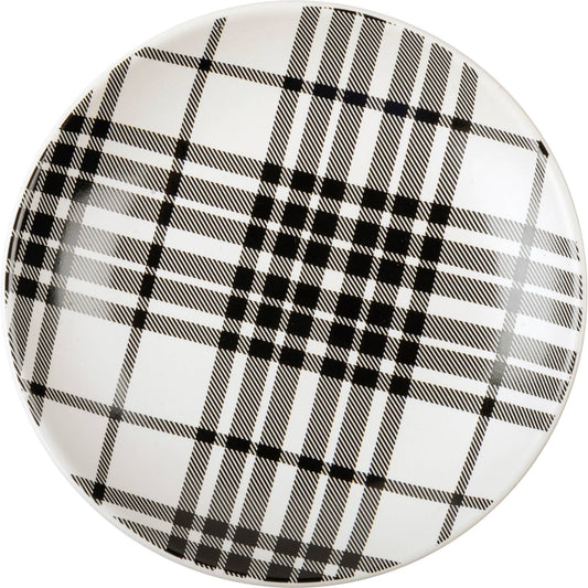HOME: Black Plaid Dessert Plate