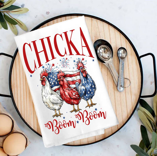 HOME: Tea Towel Patriotic Chicka Boom Boom Tea Towel