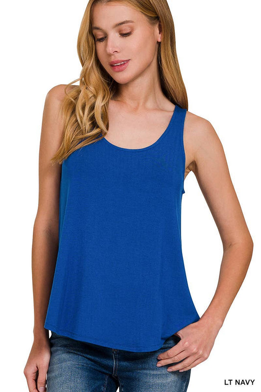ALL TOPS: Flowy Hem Rayon Sleeveless Tank Top