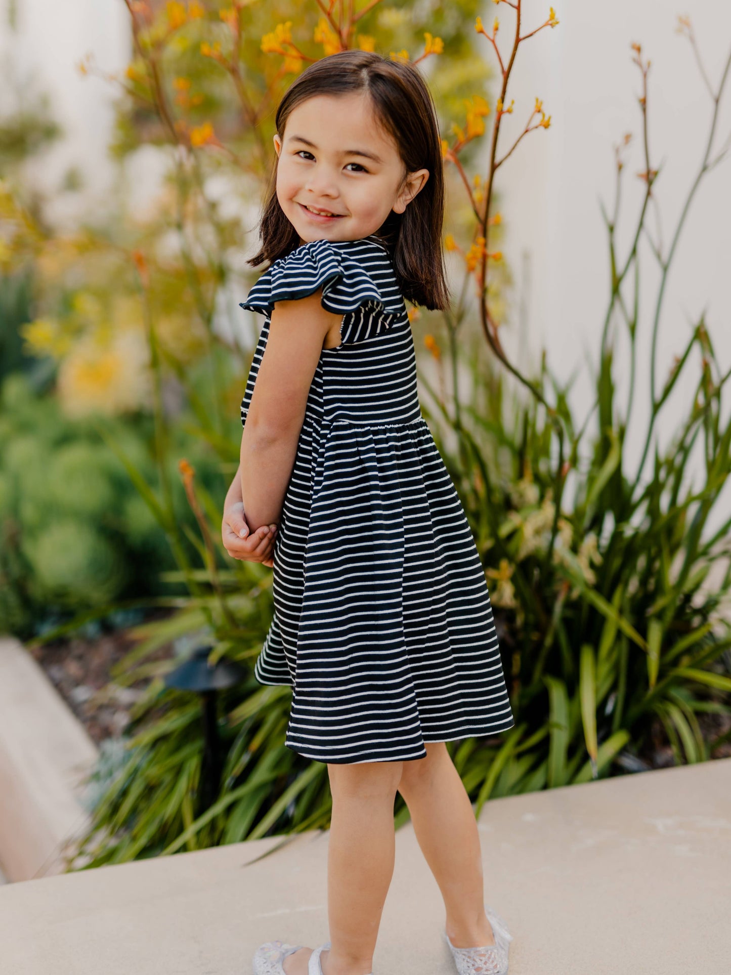 CHILDRENS: Ruffle Sleeve Little Girls Dress
