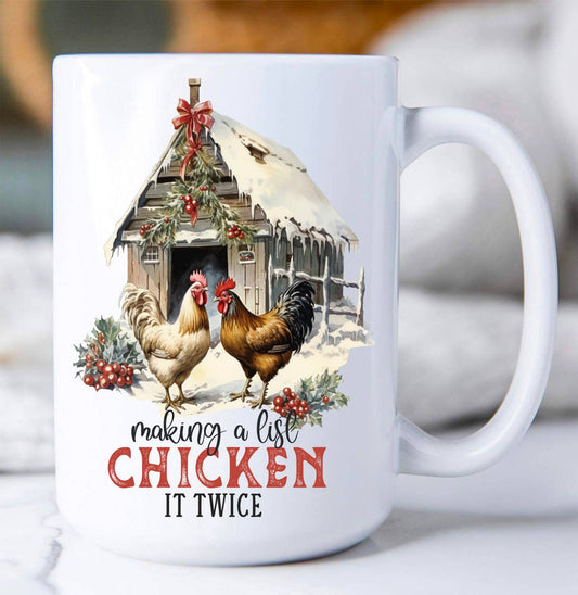 HOME: Christmas Making a List Chicken Coffee Mug