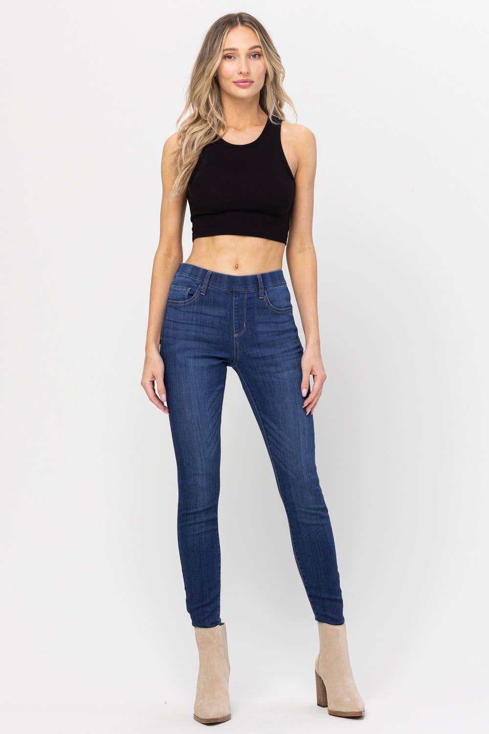 PLUS Jeans Jelly Mid Rise Pull On Skinny