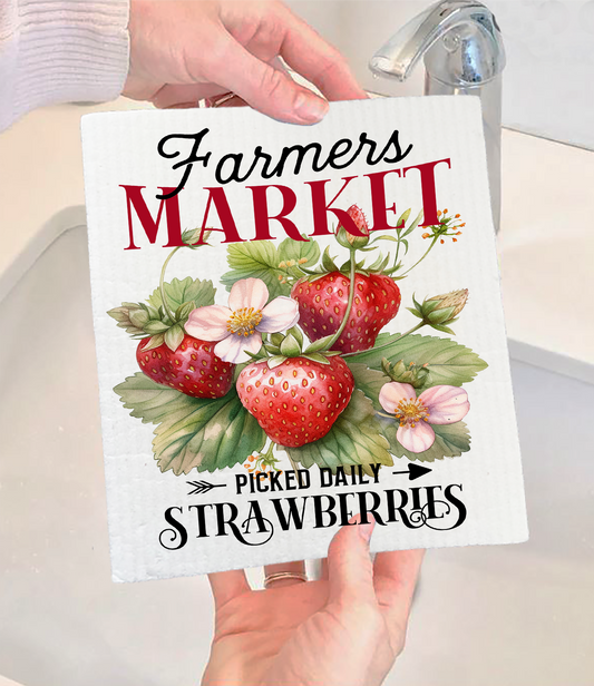 HOME: Swedish DishclothvFarmers Market Strawberry Swedish Dishcloth