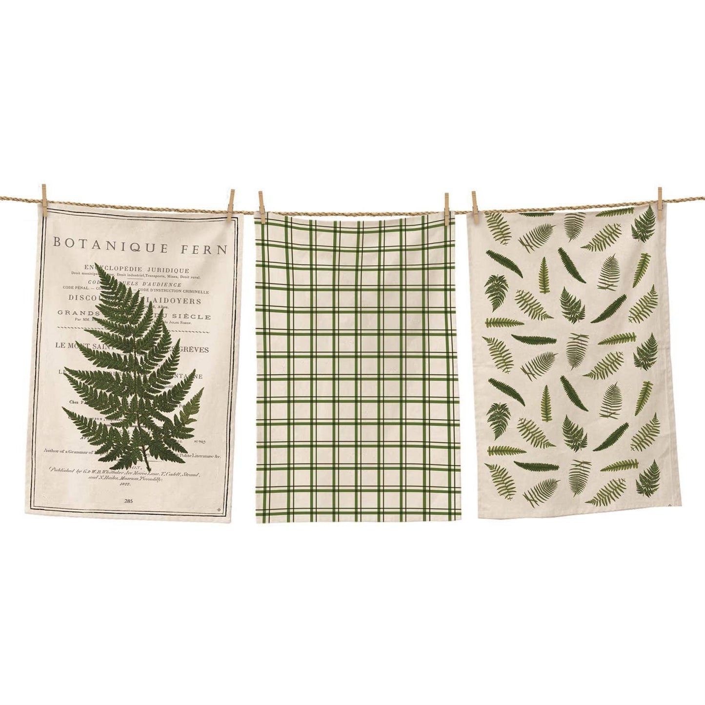 Tea Towels - Ferns (Pk/03 Ast)