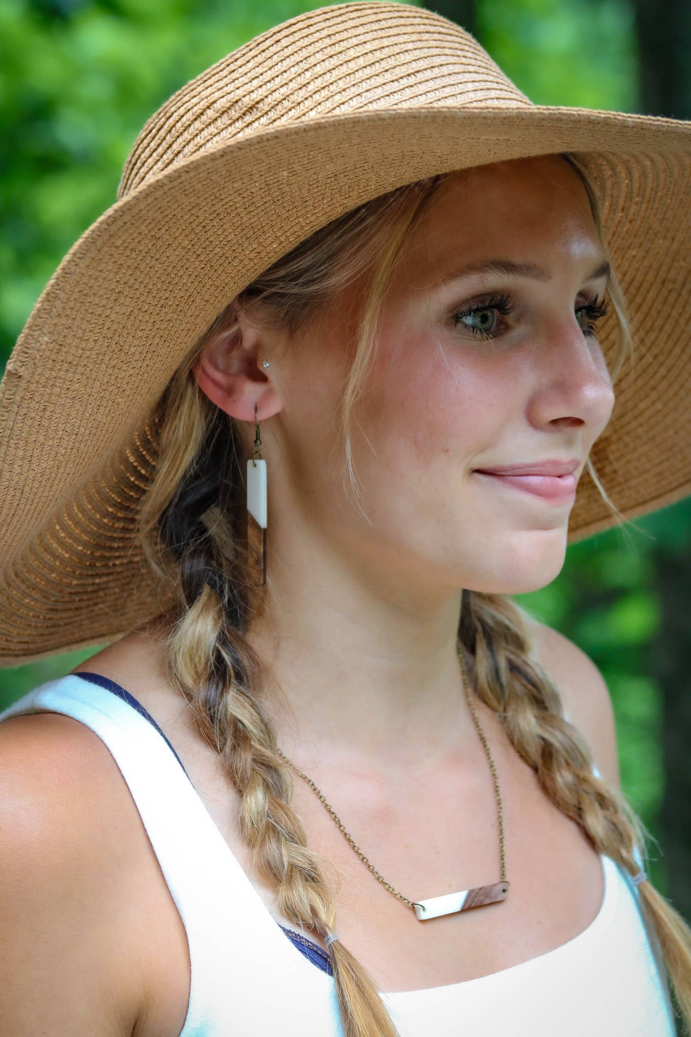 JEWELRY: White Bohemian Earrings + Long Boho Earrings + Wood & Resin
