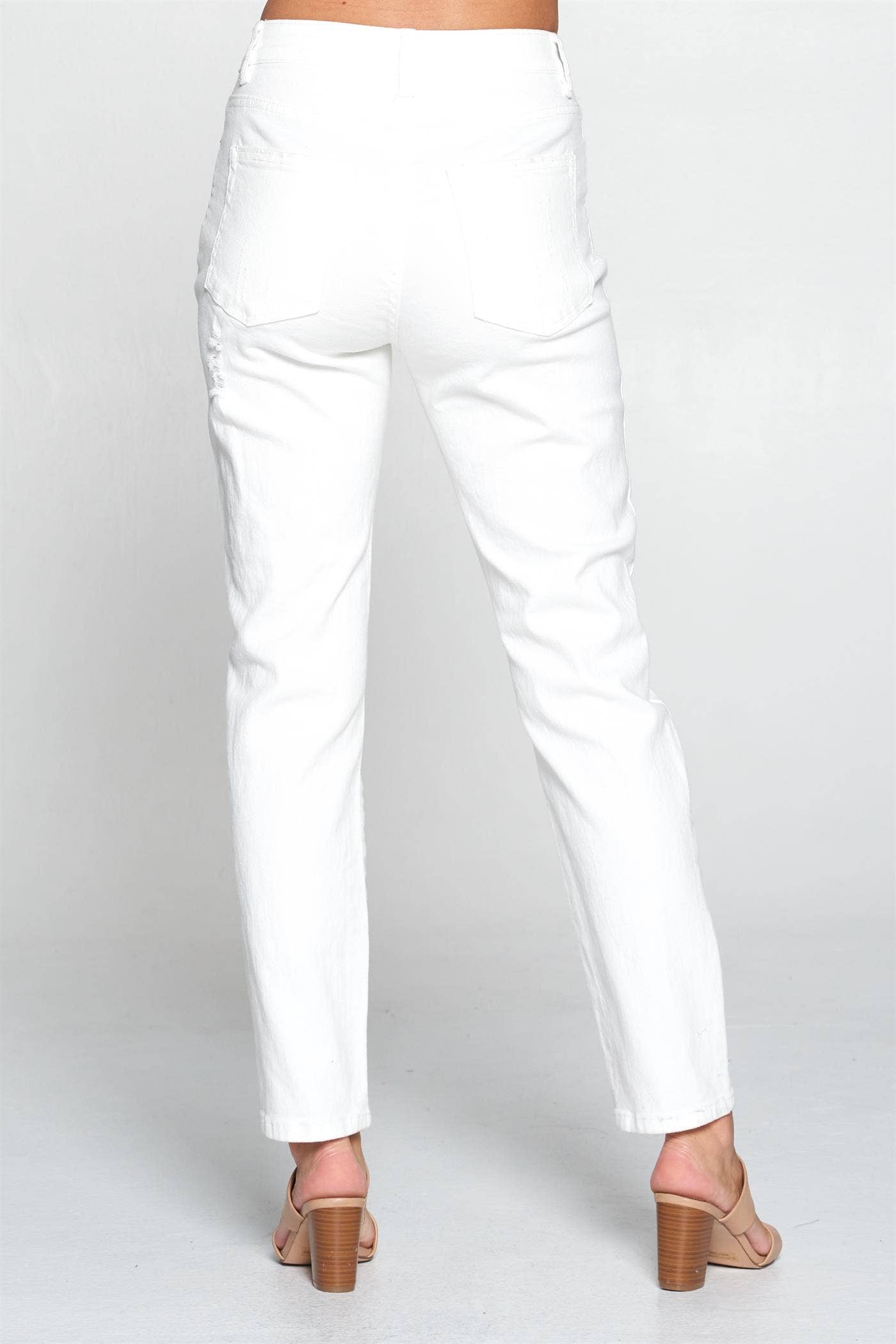 JEANS: White - High Rise Mom Jeans