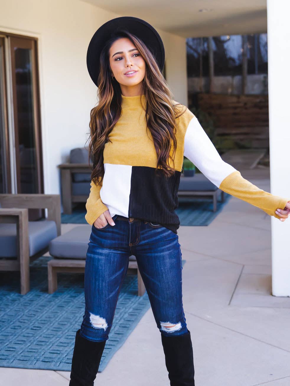 MUST HAVE TOPS: Tri-color Mockneck Emrie Top