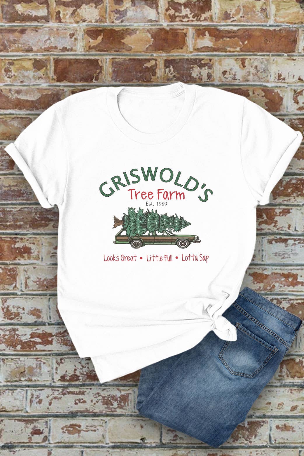 GRAPHIC TEE: Griswolds Tree Farm, Christmas, Unisex Round Neck T-Shirt