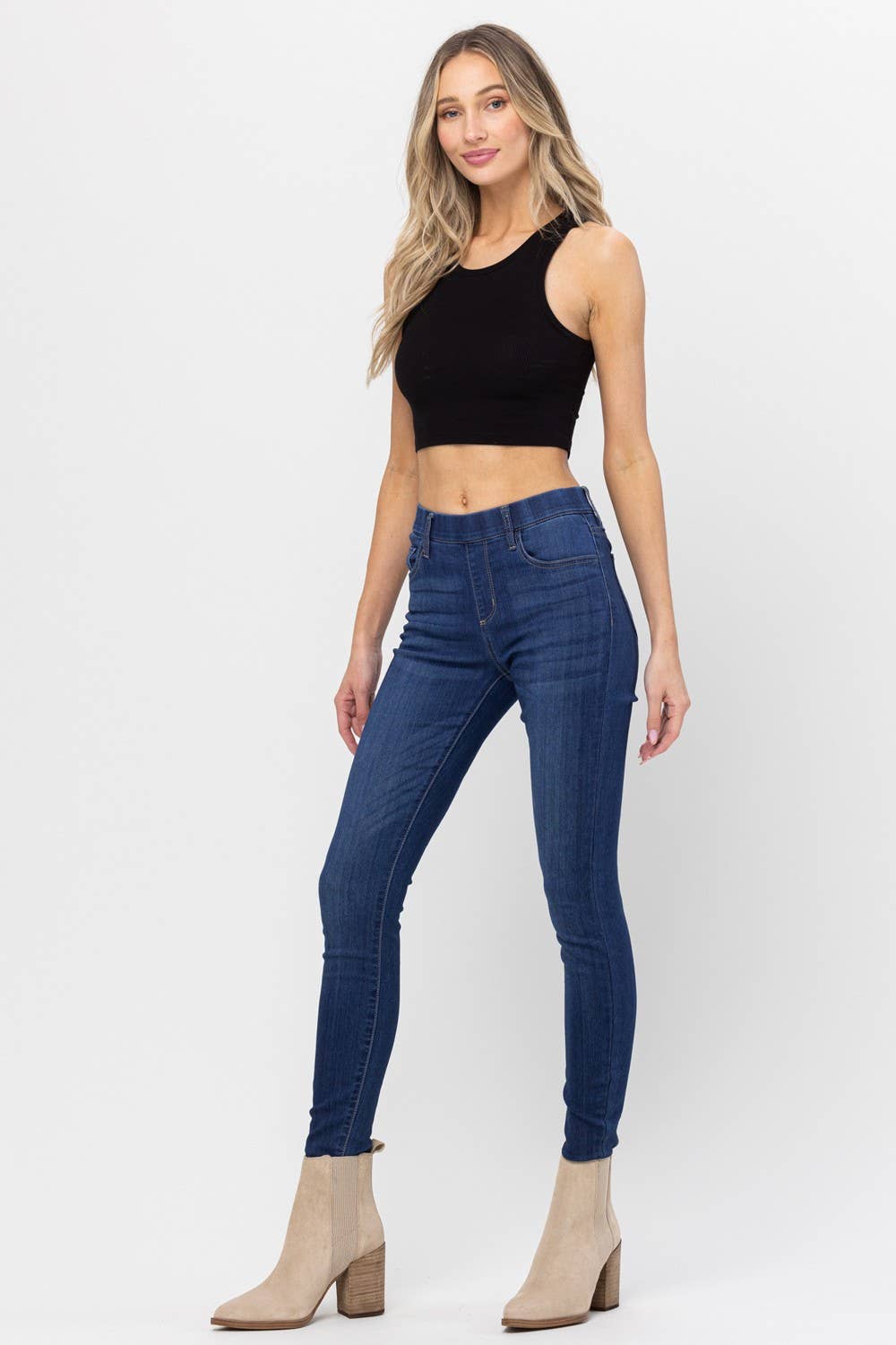 PLUS Jeans Jelly Mid Rise Pull On Skinny