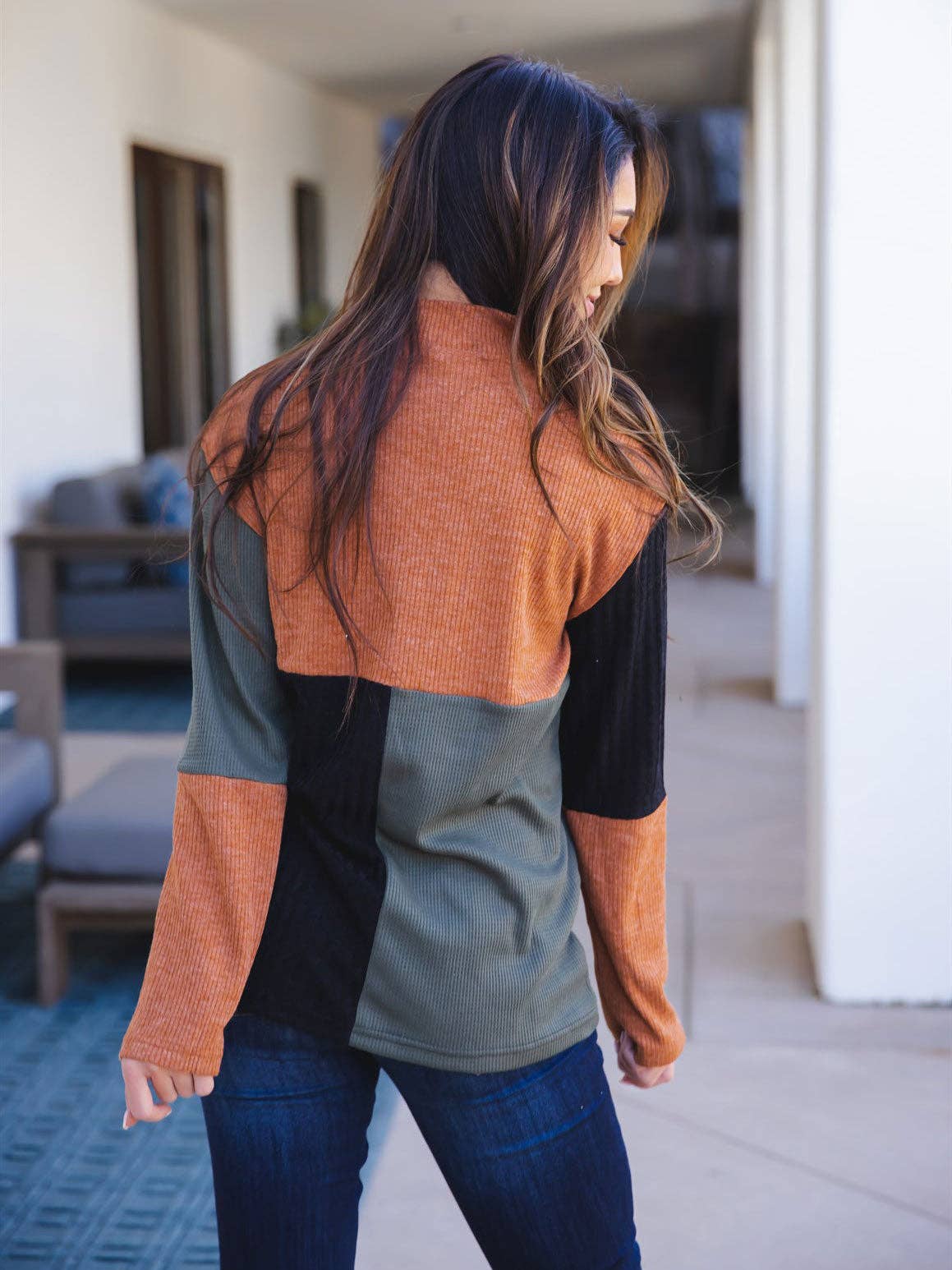 MUST HAVE TOPS: Tri-color Mockneck Emrie Top