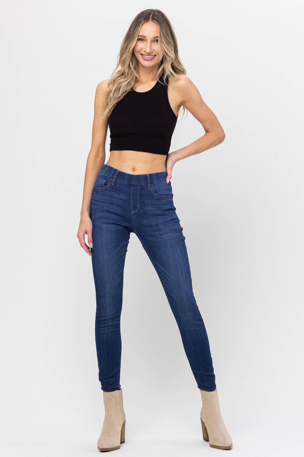 PLUS Jeans Jelly Mid Rise Pull On Skinny