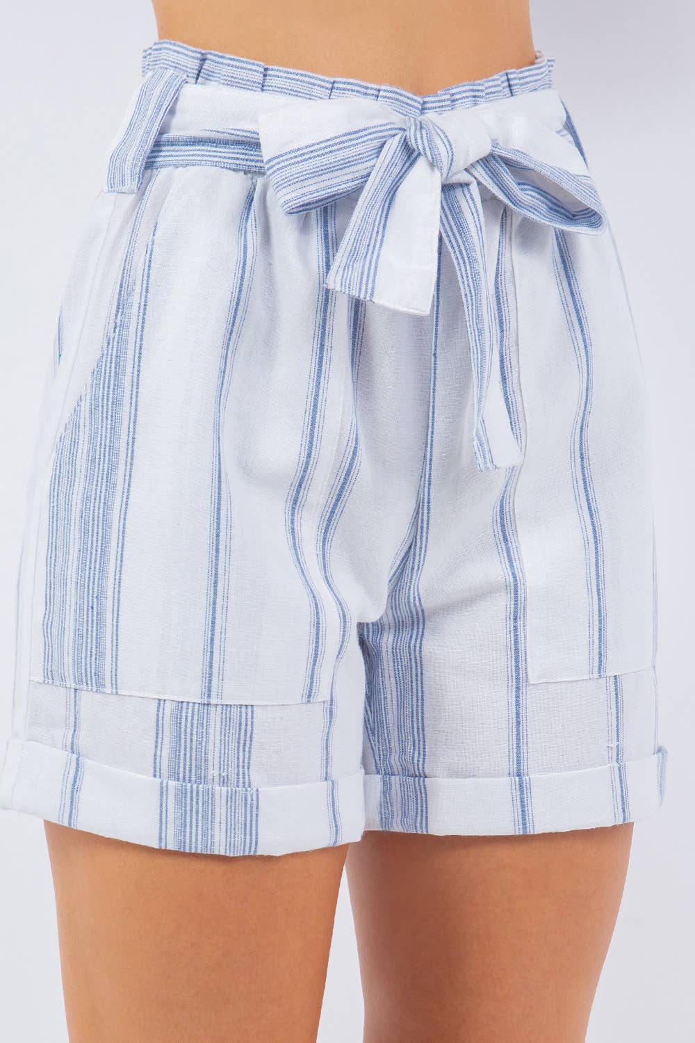 BOTTOMS: Shorts High waisted linen paper bag shorts
