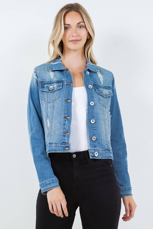 JACKET: Stretch Classic Trucker Denim Jacket
