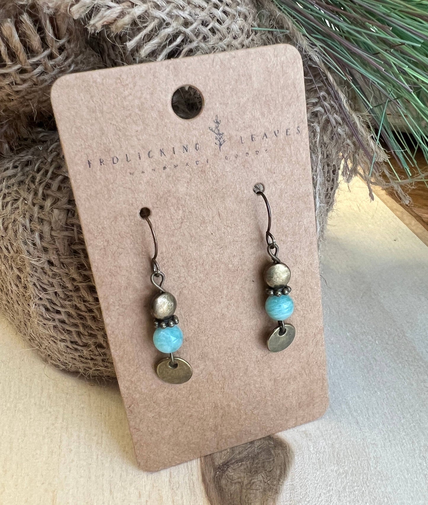 JEWELRY: Jadeite Bronze Earrings