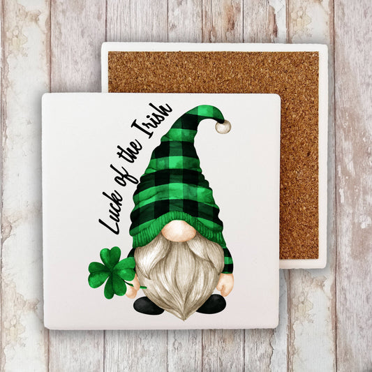 HOME: St Patricks Day Coaster Gnome Lucky  Stone Coaster