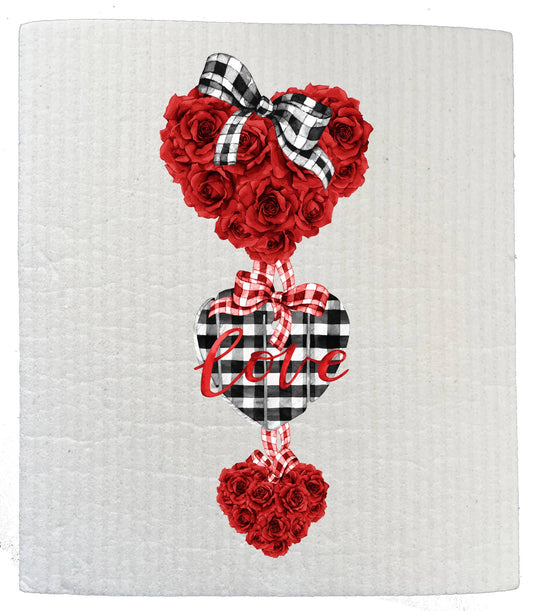 HOME: SWEDISH DISHCLOTHS red Roses Love SWEDISH DISH CLOTHS