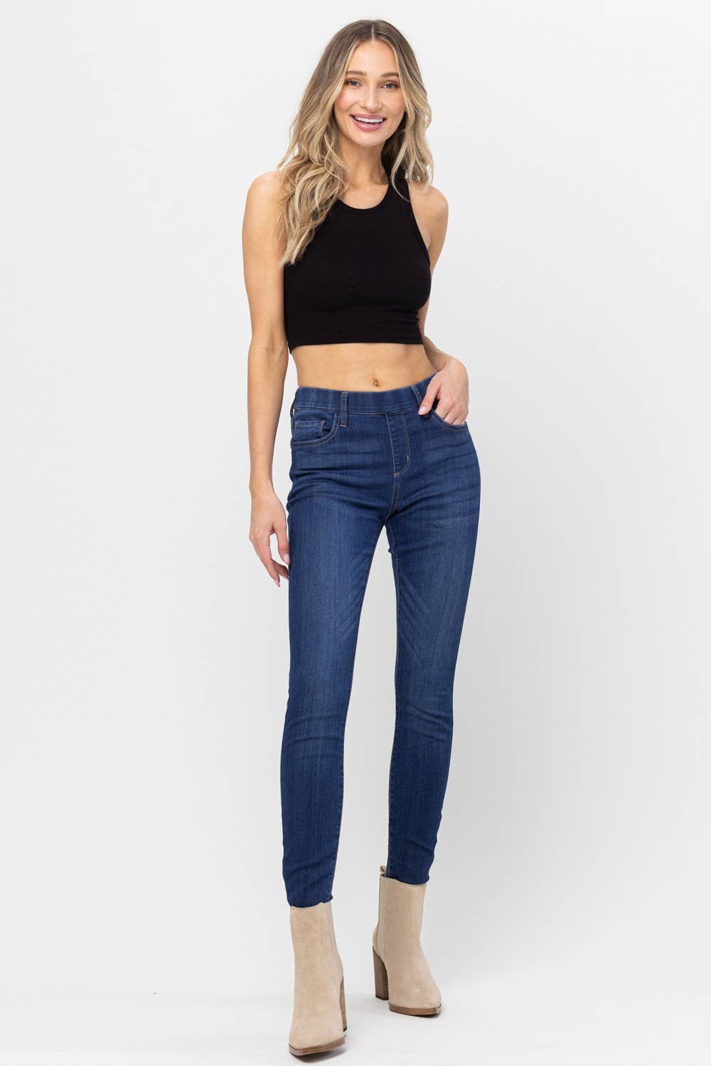 PLUS Jeans Jelly Mid Rise Pull On Skinny