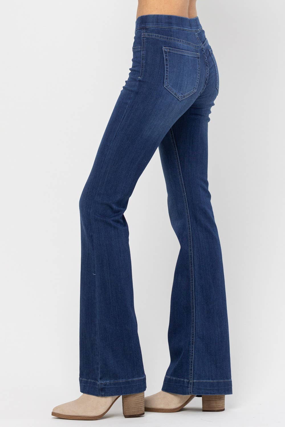 PLUS Jeans Jelly Dark Denim Pull On Flare