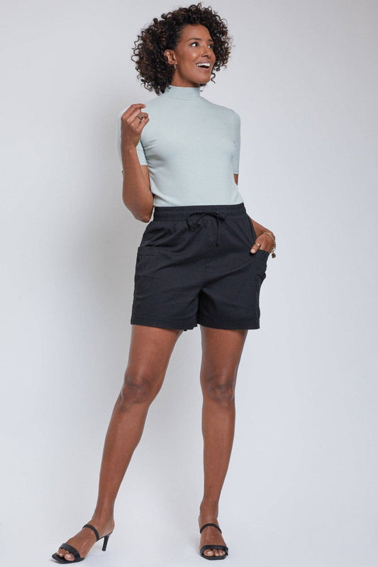 LAST CALL: Missy Drawstring Shorts with Pleated Side Pockets