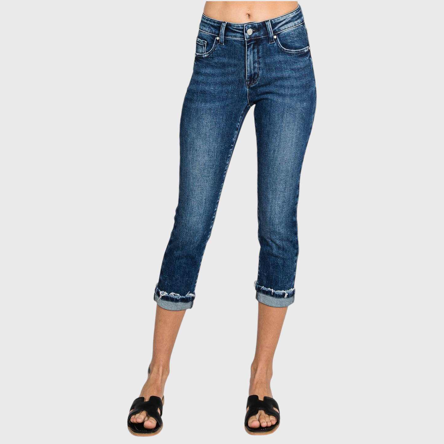 JEANS: MID RISE SKINNY CAPRI JEANS