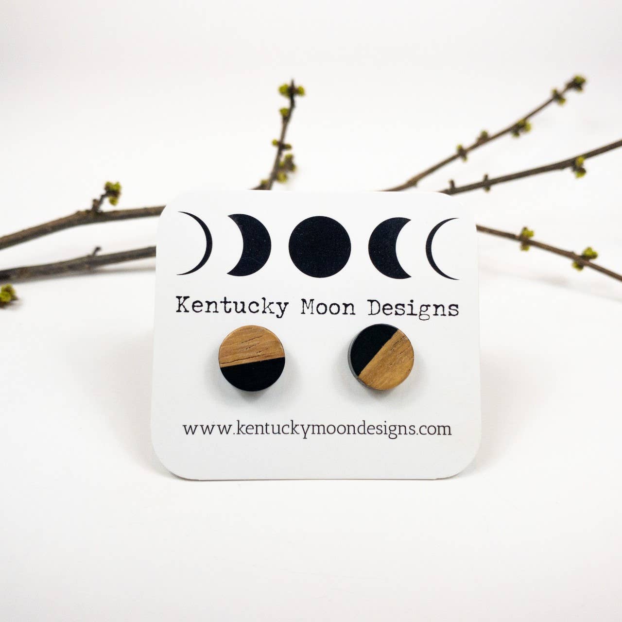 JEWELRY: Black Boho Wood Stud Posts + Wood Resin Studs + Minimalist