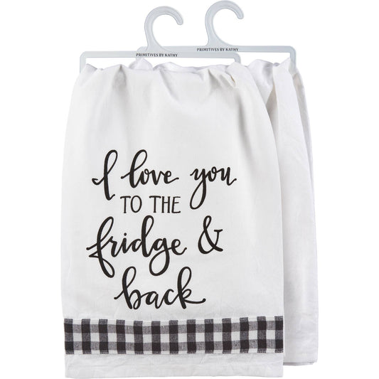 HOME: Tea Towel I Love You To The Fridge Kitchen Towel