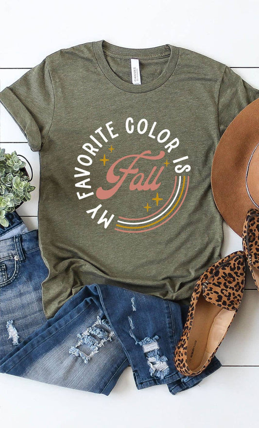 PLUS GRAPHIC TEE: My Favorite Color is Fall Plus Size Graphic Tee