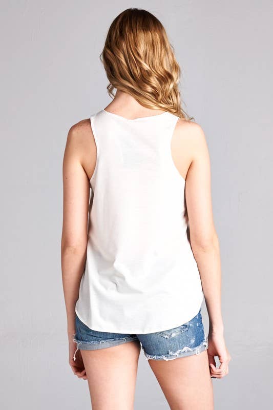 TOPS: giraffe print tank top