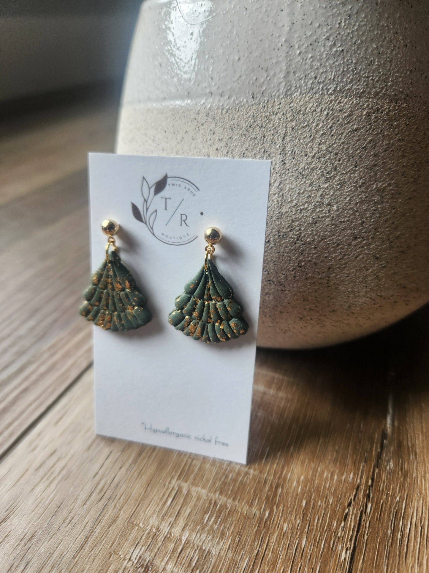 JEWELRY: Clay Christmas tree dangles