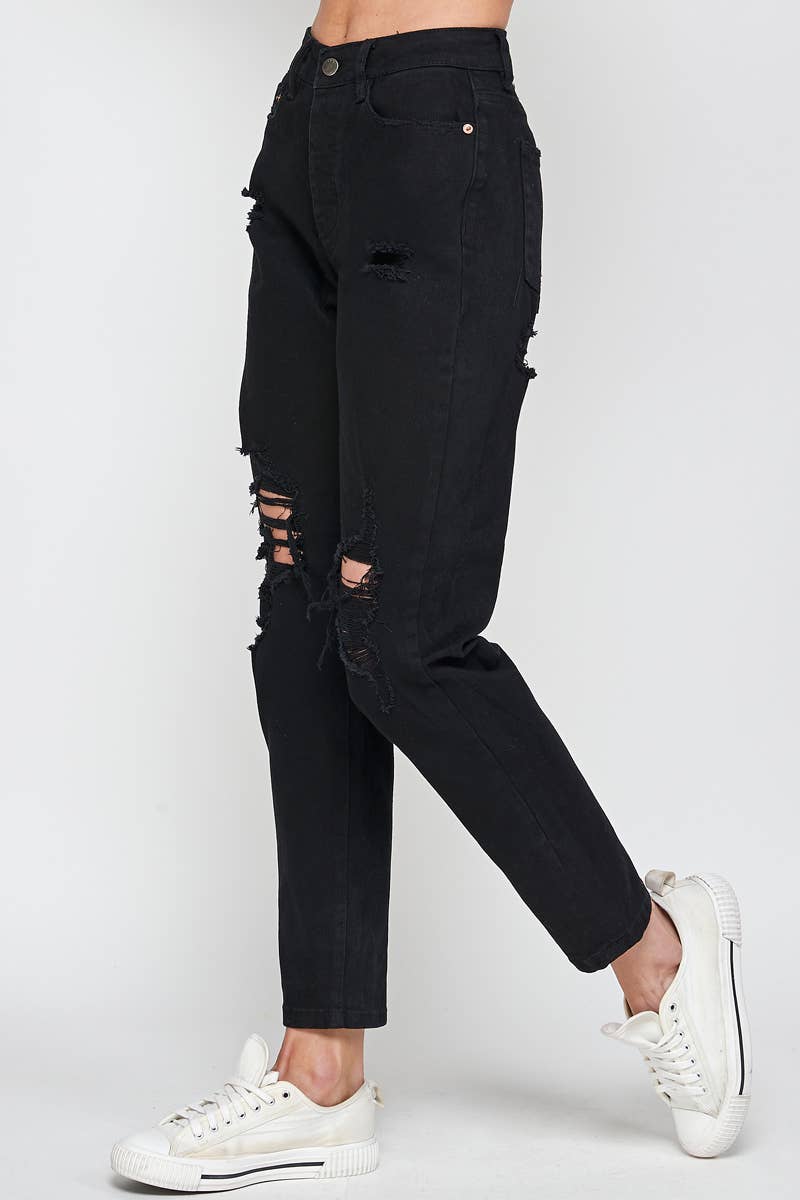 JEANS: White - High Rise Mom Jeans