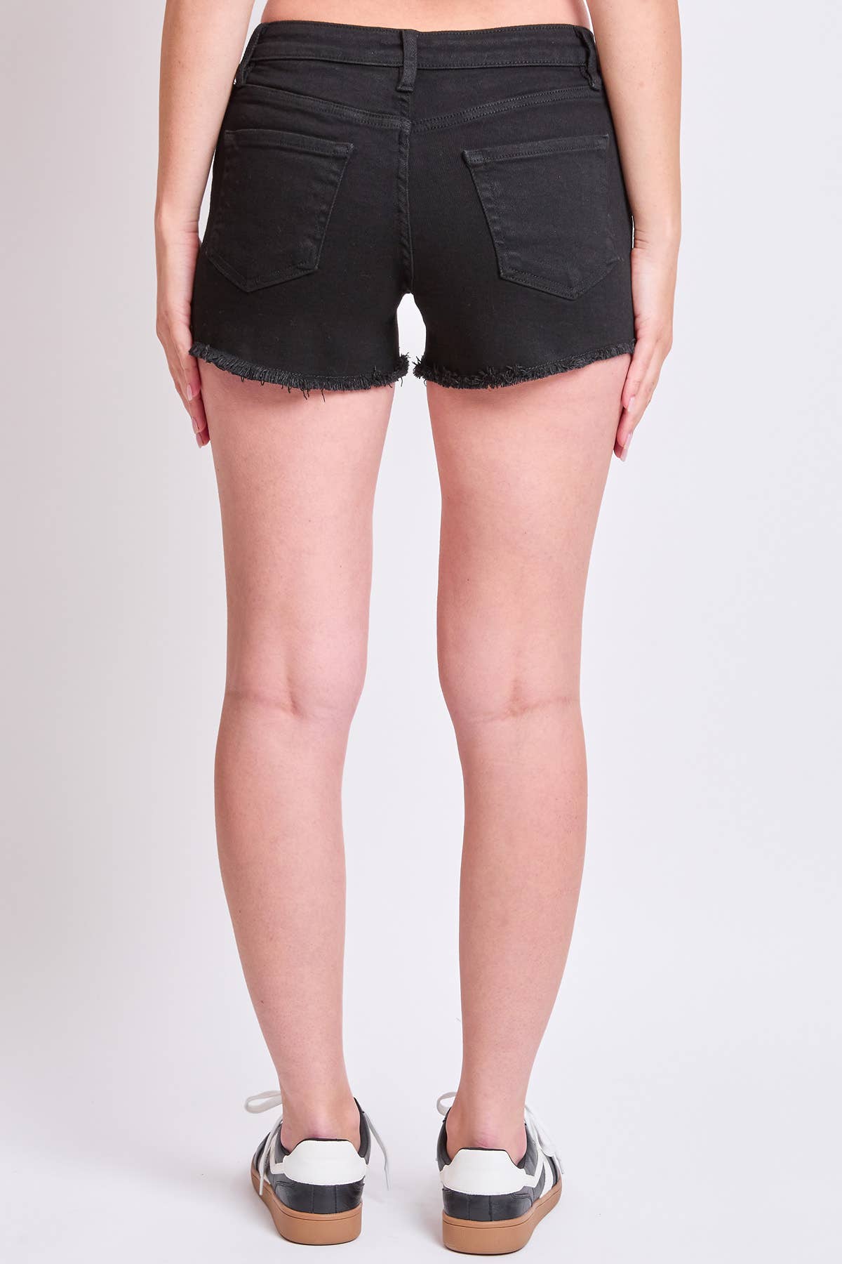 Junior Low Rise Fray Hem Denim Short