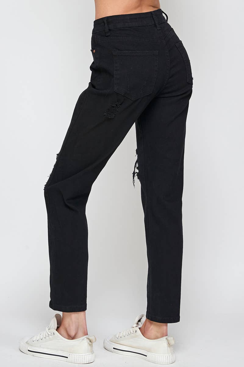 JEANS: White - High Rise Mom Jeans