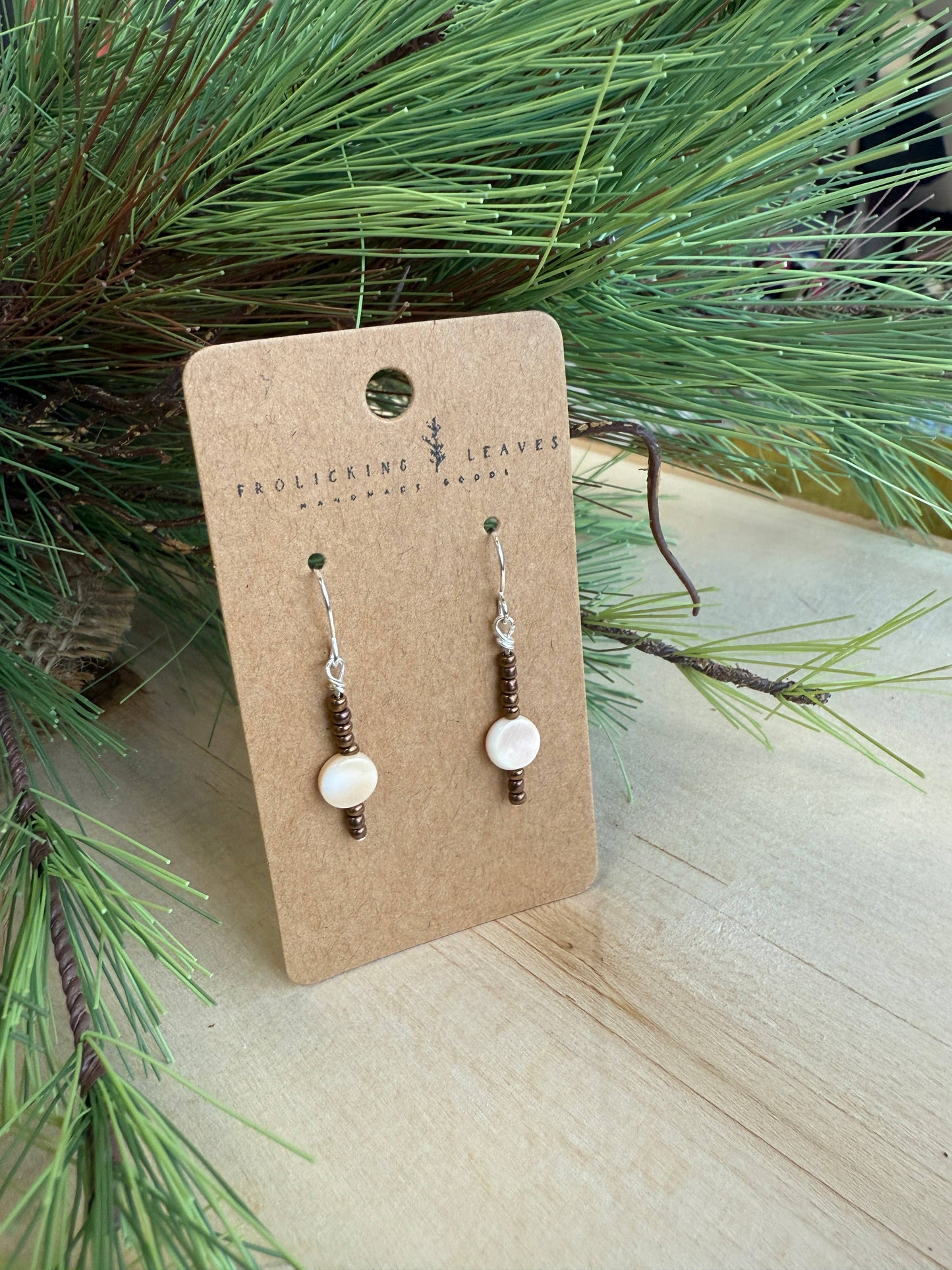 JEWELRY: Bronze Shell Beaded Earrings