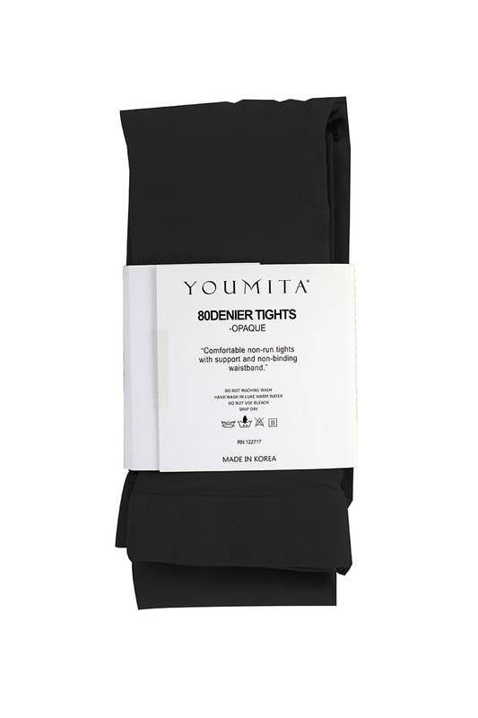 BASICS: Non-run Opaque Tights with Non-binding Waistband-YM-ST-11011