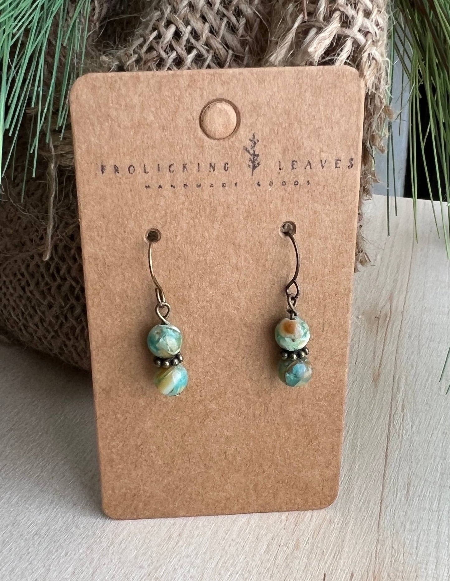 JEWELRY: Imperial Jasper & Bronze Earrings