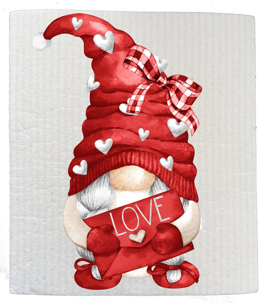 HOME: SWEDISH DISHCLOTHS Valentine Red Gnome Love SWEDISH DISH CLOTH