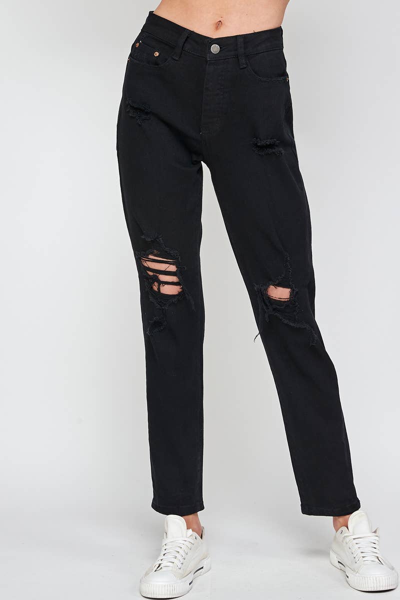 JEANS: White - High Rise Mom Jeans