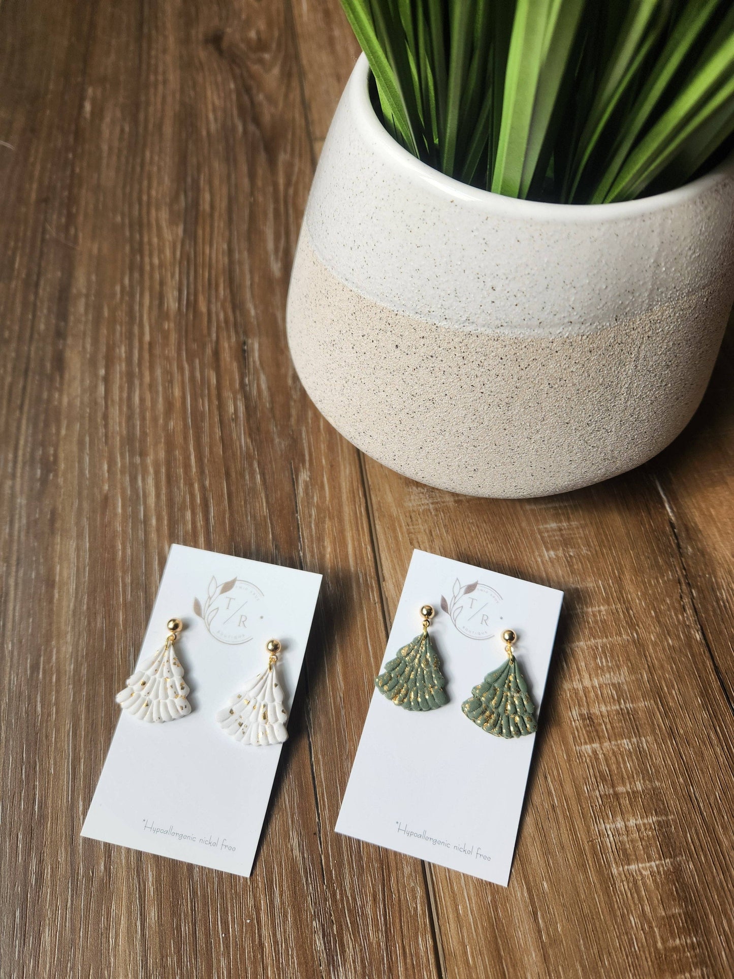 JEWELRY: Clay Christmas tree dangles