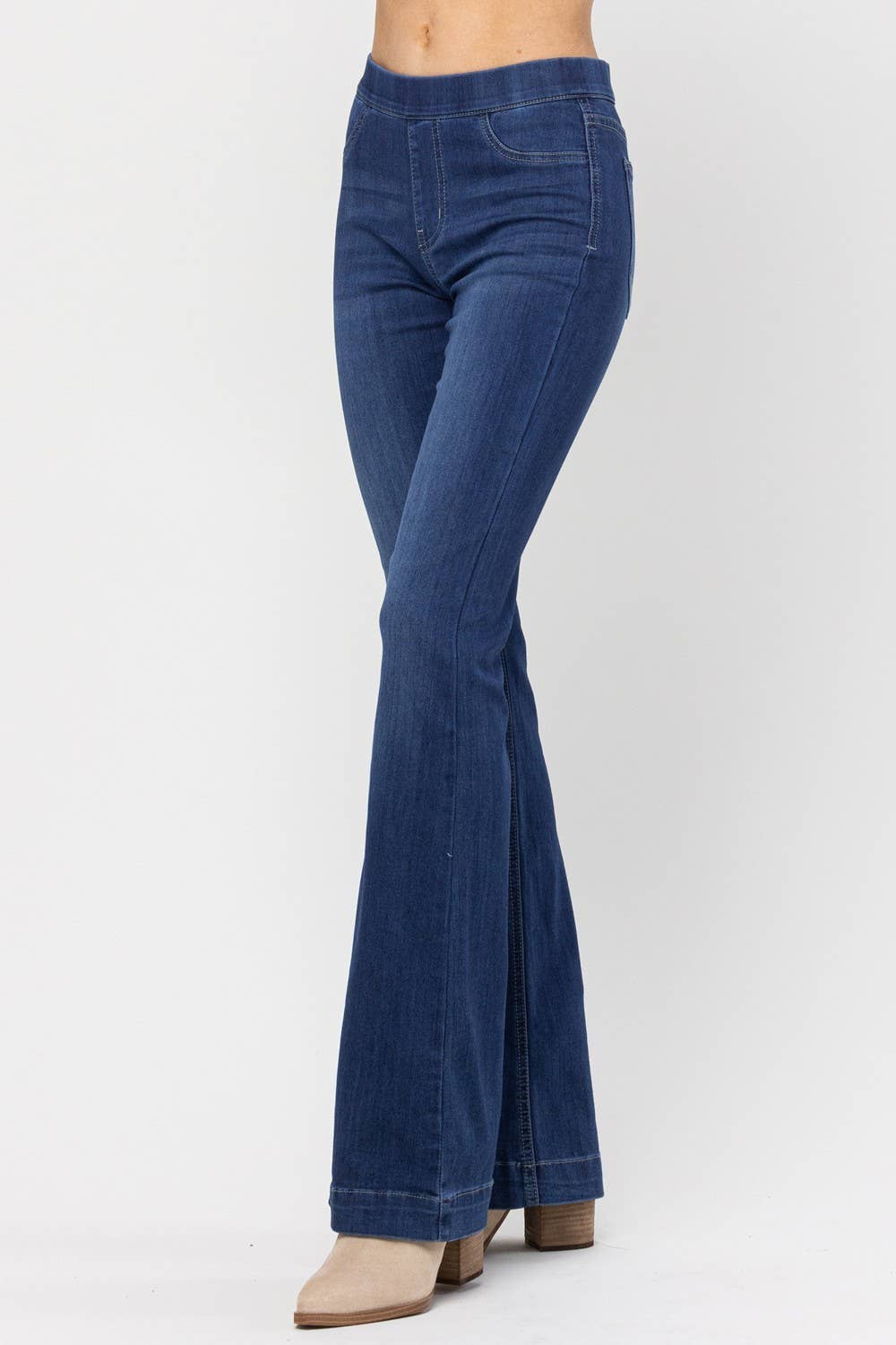 PLUS Jeans Jelly Dark Denim Pull On Flare