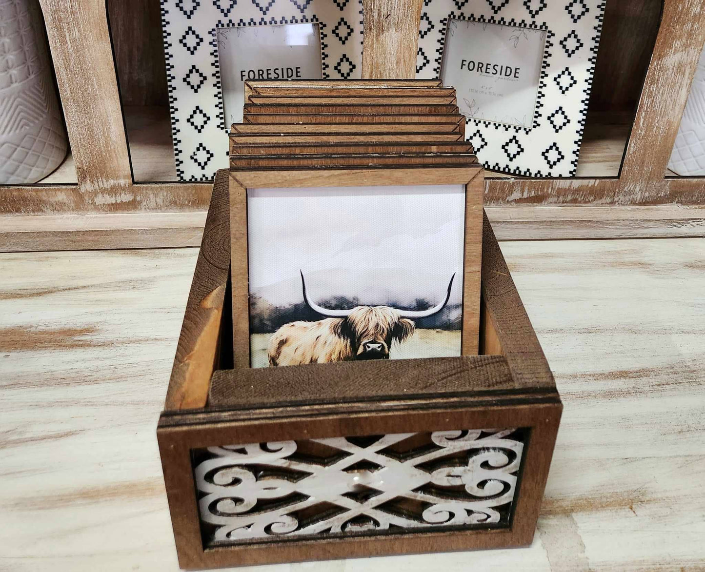 HOME GOODS: Rust Fall Wagon Framed Canvas Mini Art