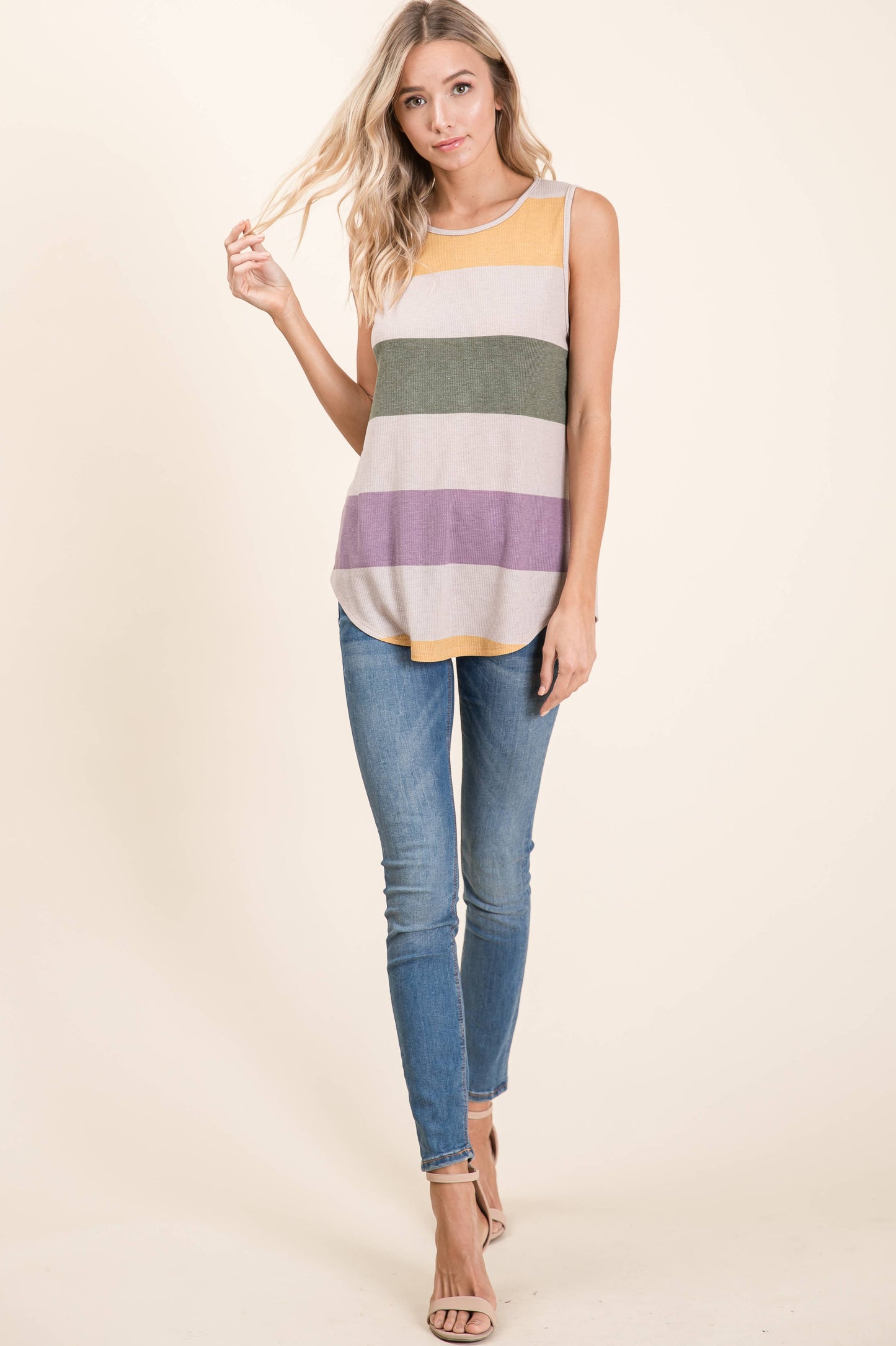 TOPS: BOLD STRIPED SLEEVELESS TOP