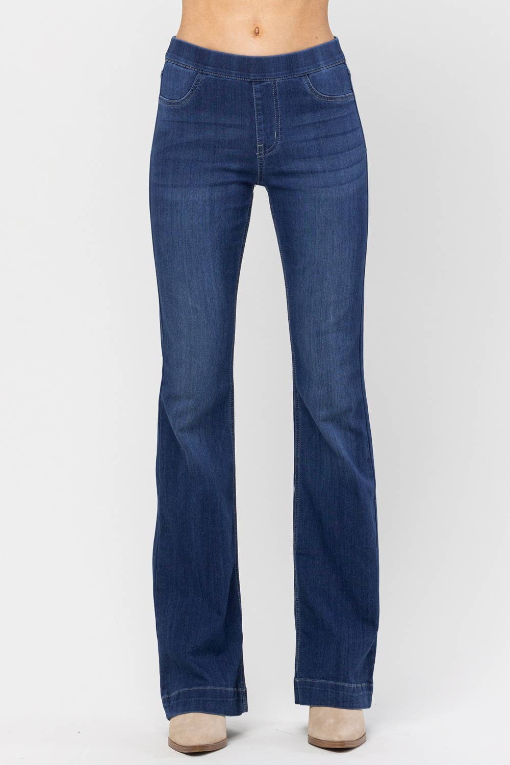 PLUS Jeans Jelly Dark Denim Pull On Flare