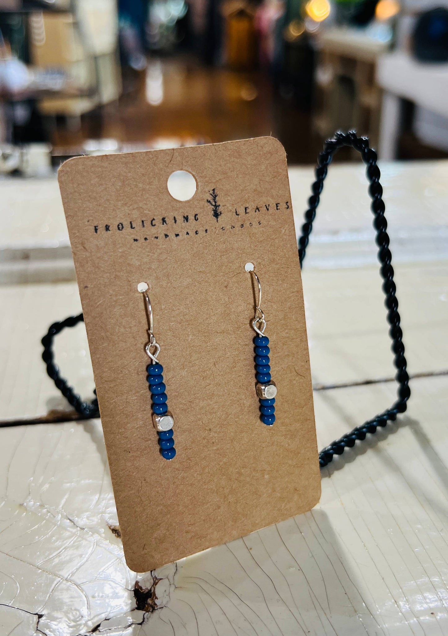 JEWELRY: Beaded Earrings in Blue & Silver