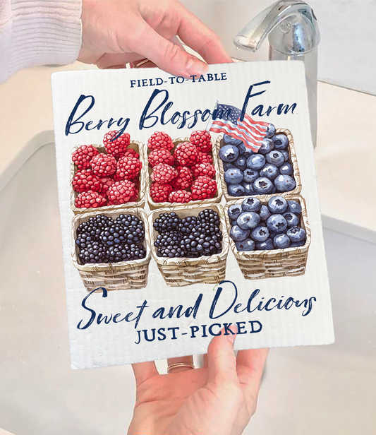 HOME: Swedish Dishcloth Blueberry Raspberry Blackberry Farms Swedish Dishcloth