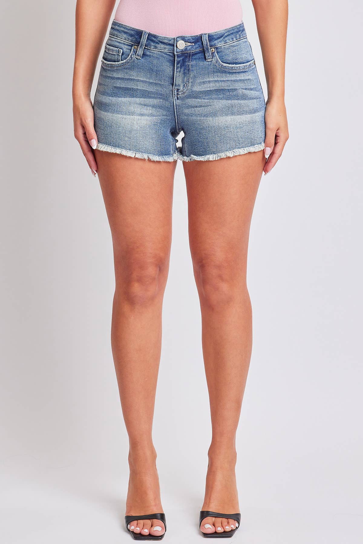 Junior Low Rise Fray Hem Denim Short