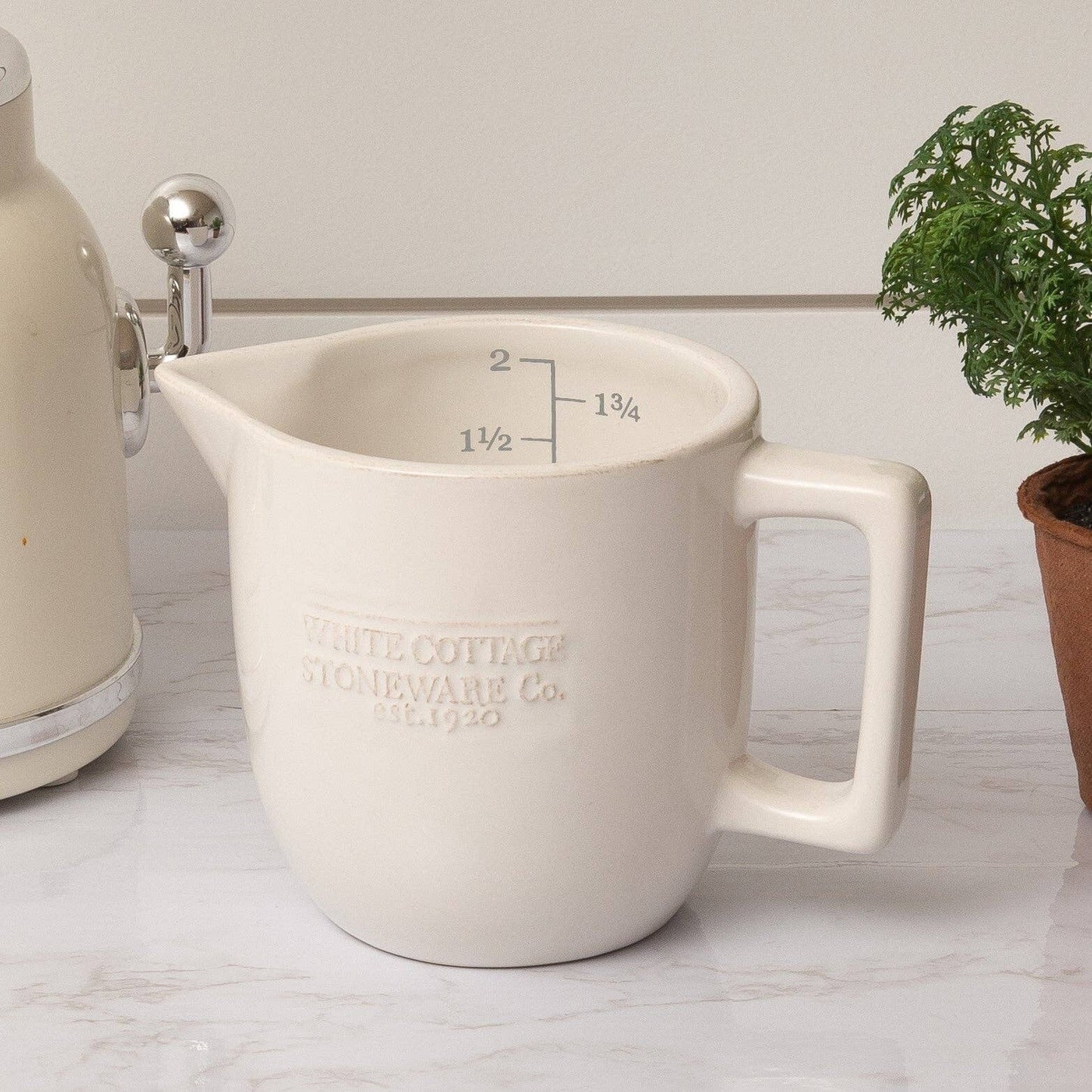 White Cottage Ceramic Measuring Cup (Pk/02)