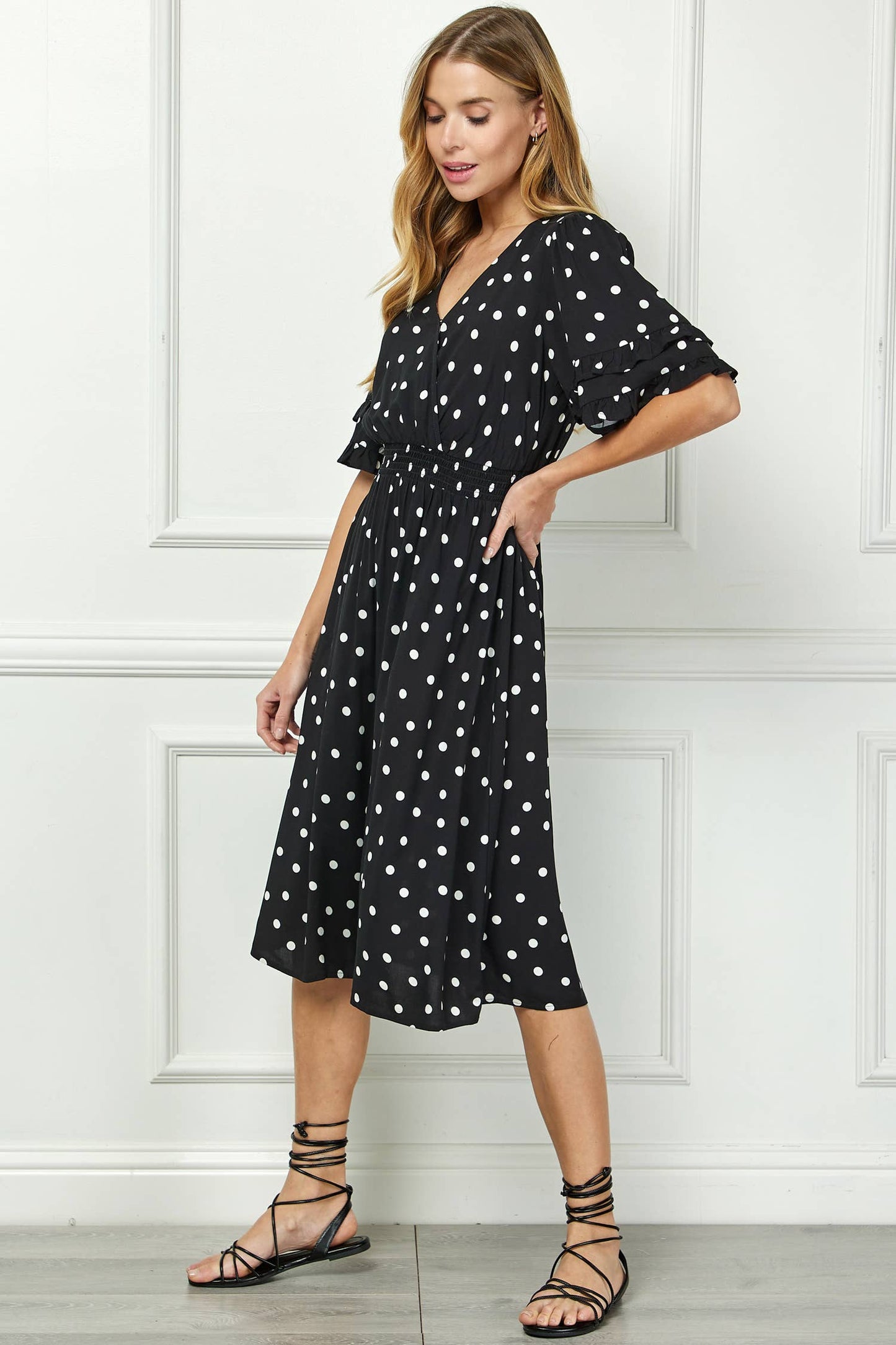 DRESS: ELEGANT KIMONO INSPIRED SURPLICE DRESS