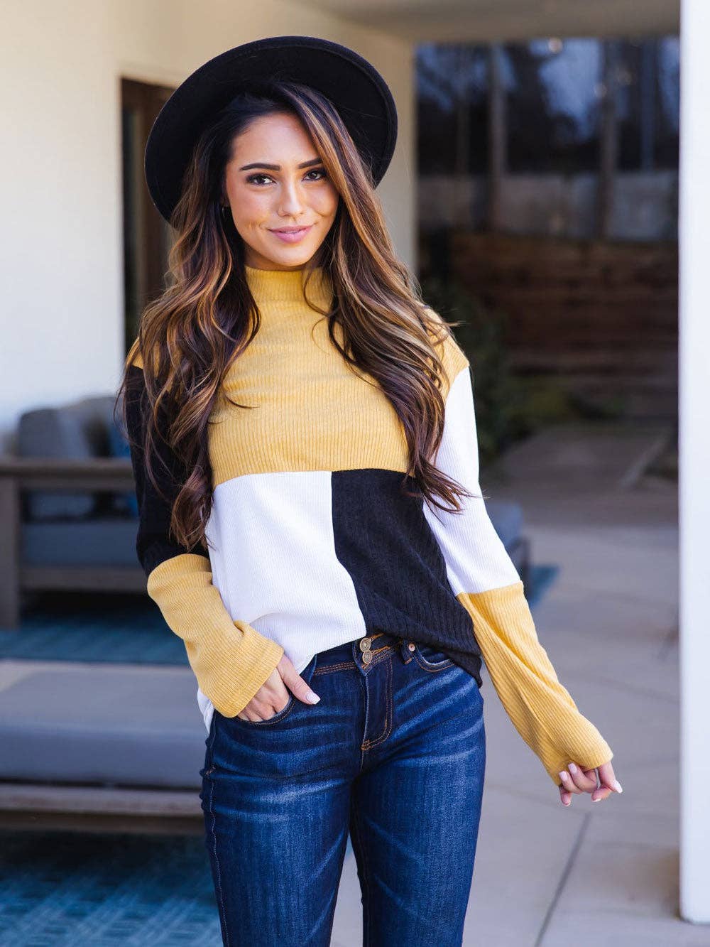 MUST HAVE TOPS: Tri-color Mockneck Emrie Top