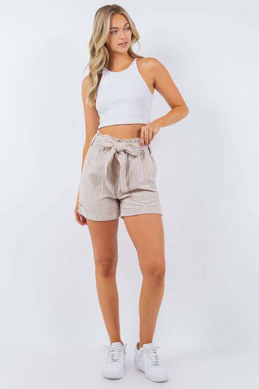LAST CALL: Shorts High waisted linen paper bag shorts