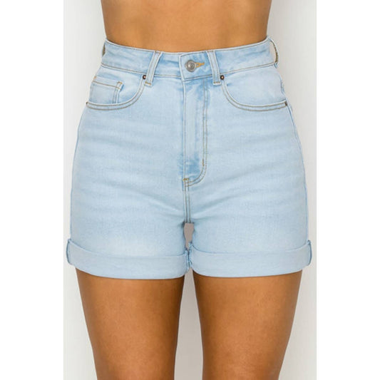 LAST CALL: AUTHENTIC BASIC MOM DENIM JEAN SHORTS CUFFED